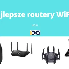 Cztery routery z technologią wifi 6, w tym Synology, prezentowane jako najlepsze rozwiązania.