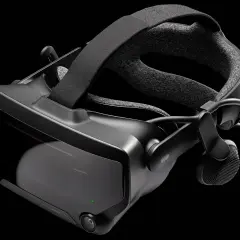 Gogle VR Valve Index 2, czarne, z wygodnym nagłowiem i wbudowanymi słuchawkami, gotowe do zanurzenia w wirtualnym świecie.