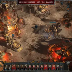 Orkowie w grze Dawn of War 4 budują bazę i przygotowują się do walki. WAAAGH!