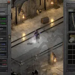 Poziom 80 Warlock z wysokimi statystykami, idealny do poradnika Diablo 3. Ekwipunek i umiejętności gotowe do walki.