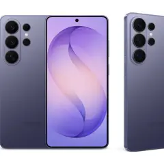 Fioletowy Samsung S26 z rysikiem, gotowy na premierę. Trzy aparaty z tyłu i elegancki design.