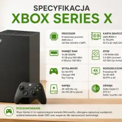 Xbox Series X z kartą graficzną AMD RDNA 2 oferuje 12 TFLOPS mocy, zapewniając płynną rozgrywkę.