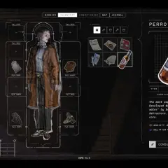Interfejs gry Disco Elysium: postać, ekwipunek, statystyki i opis piwa Perro Pale. Poradnik Disco Elysium.