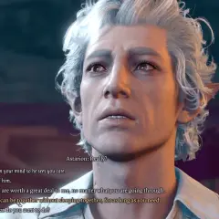 Astarion z Baldur's Gate 3, z pytaniem "Really?", oferuje wsparcie i bliskość.