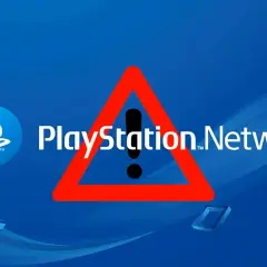 Ostrzeżenie na PlayStation Network. Czerwony trójkąt z wykrzyknikiem nad napisem.