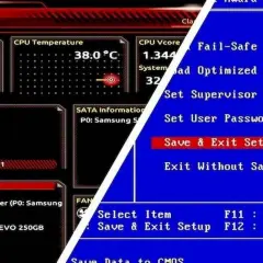 Ekran BIOS-u, gdzie można zobaczyć temperaturę CPU i opcje takie jak "Save & Exit Setup". To kluczowy krok, jeśli zastanawiasz się, jak zaktualizować BIOS.