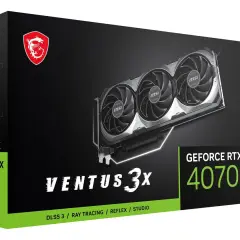 Karta graficzna MSI GeForce RTX 4070 Ventus 3X, idealna do gier w 1440p, z 12GB GDDR6X.