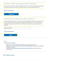 Instrukcja jak zainstalować Windows 11: pobierz narzędzie do tworzenia nośnika lub obraz ISO.