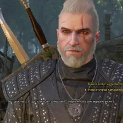 Wiedźmin 3 w sercu lasu: Geralt z Rivii w rozmowie, zastanawia się, co wybrać. Czy pozbyć się naznaczonego, czy go wygnać?