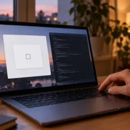 Okno weryfikacji na ekranie laptopa obok klawiatury
