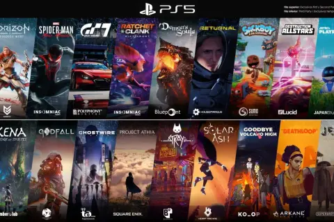 Kolekcja gier przygodowych PS5: Horizon, Spider-Man, Ratchet & Clank, Demon's Souls, Returnal, Sackboy, Astro's Playroom, Kena, Godfall, Ghostwire, Stray, Deathloop i inne.