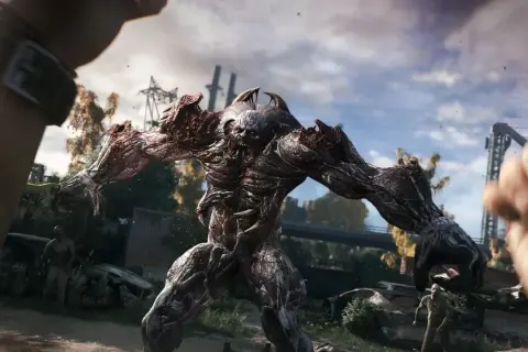 Potężny potwór z Dying Light Trainer w akcji, gotowy do ataku.
