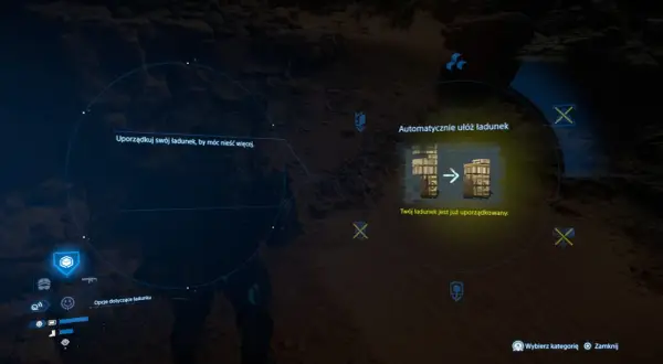 Death Stranding poradnik: automatyczne układanie ładunku, by móc nieść więcej. Twój ładunek jest już uporządkowany.