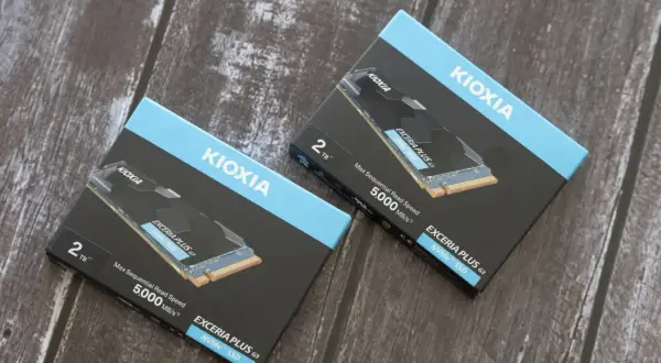 Dwa dyski KIOXIA EXCERIA PLUS G3 2TB NVMe SSD. Jaki dysk do nas? Szybkość odczytu 5000 MB/s.