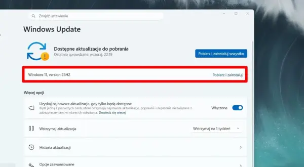 Aktualizacja Windows 11, wersja 25H2 jest gotowa do pobrania i instalacji.