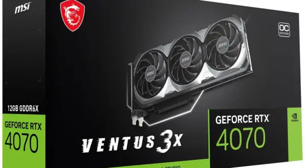 Karta graficzna MSI GeForce RTX 4070 Ventus 3X, idealna do gier w 1440p, z 12GB GDDR6X.