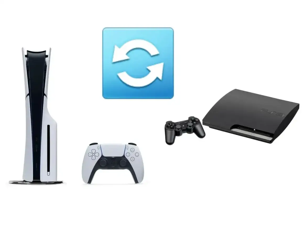 PS5 i PS3 obok siebie, symbol odświeżania. Czy gry z PS3 działają na PS5? Sprawdźmy!