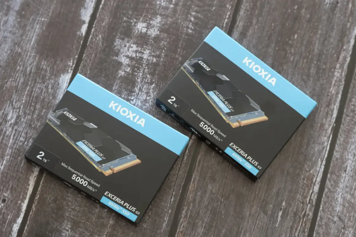 Dwa dyski KIOXIA EXCERIA PLUS G3 2TB NVMe SSD. Jaki dysk do nas? Szybkość odczytu 5000 MB/s.