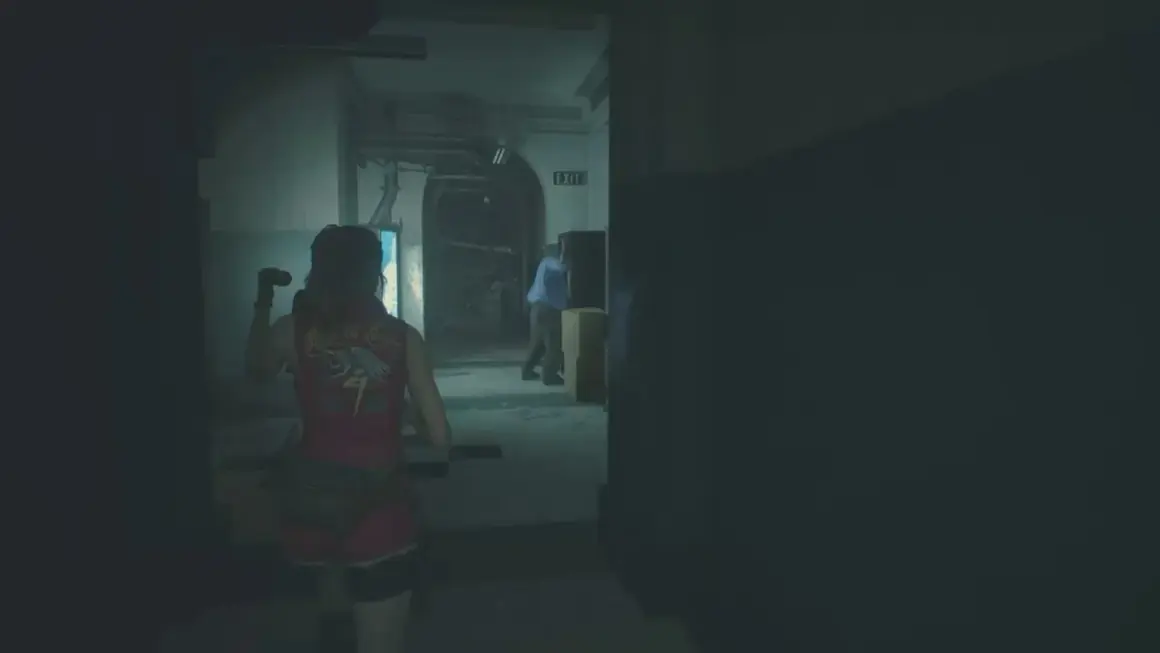 Claire Redfield w czerwonej kamizelce, szukająca wyjścia. Ten **resident evil 6 poradnik** pomoże Ci przetrwać.