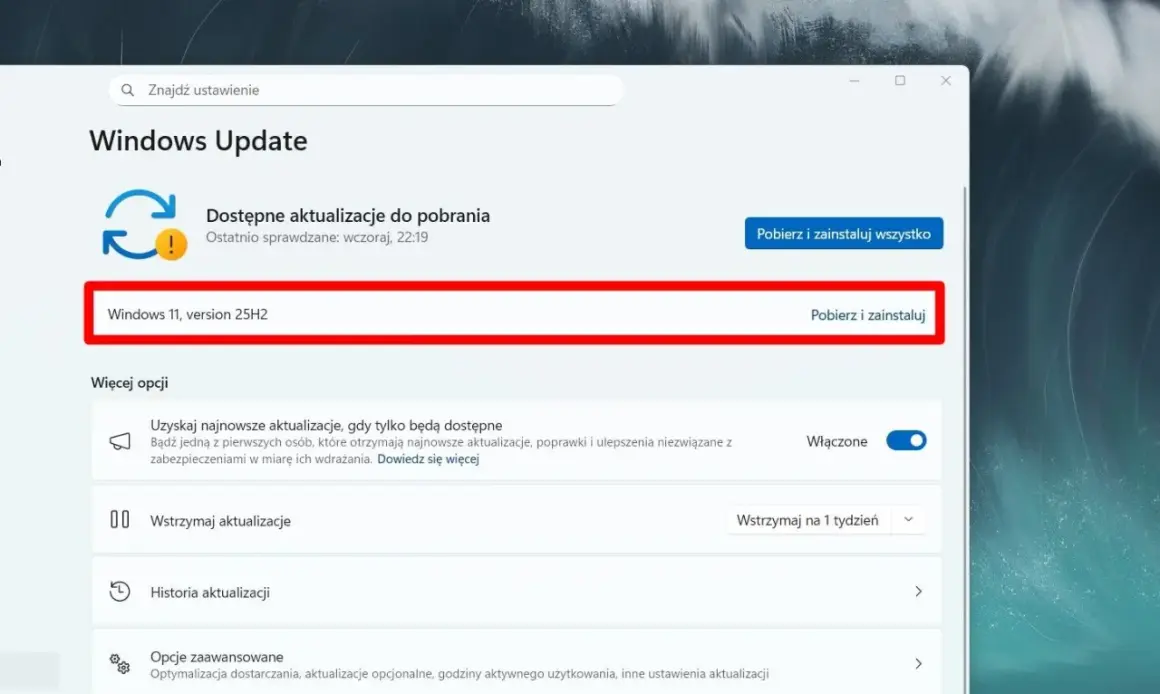 Aktualizacja Windows 11, wersja 25H2 jest gotowa do pobrania i instalacji.
