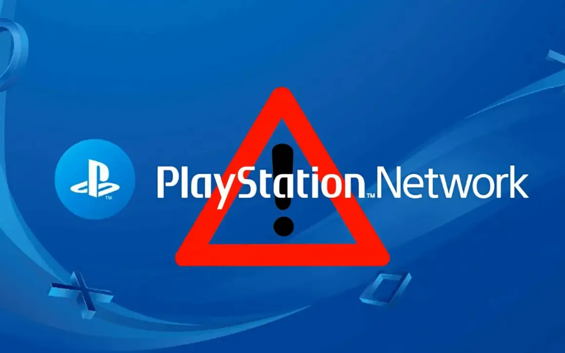 Ostrzeżenie na PlayStation Network. Czerwony trójkąt z wykrzyknikiem nad napisem.