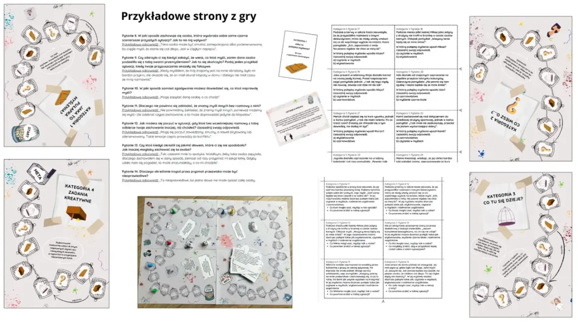 Plansza do gry z pytaniami o pułapki myślenia. To najlepsza gra farma dla rozwoju osobistego!