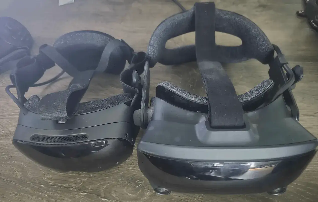 Dwa gogle VR, jeden mniejszy, drugi większy, przypominają przyszłą generację Valve Index 2.