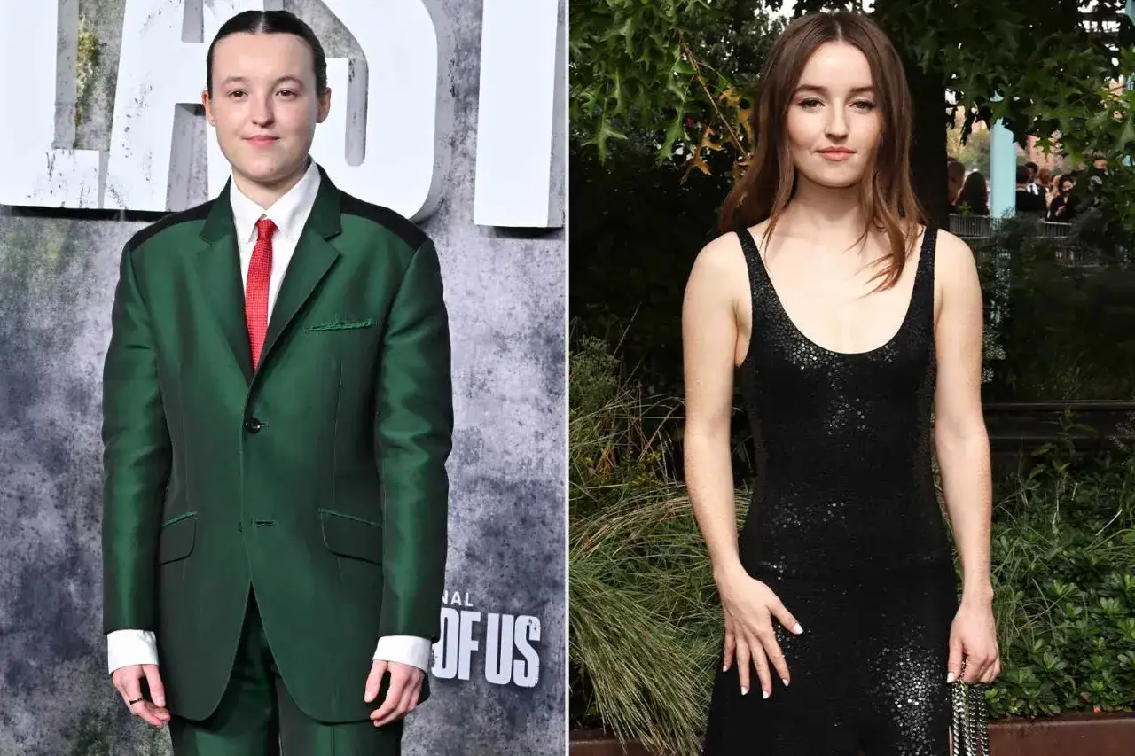 Bella Ramsey w zielonym garniturze i Kaitlyn Dever w czarnej sukience, zapowiedź The Last of Us sezon 3.
