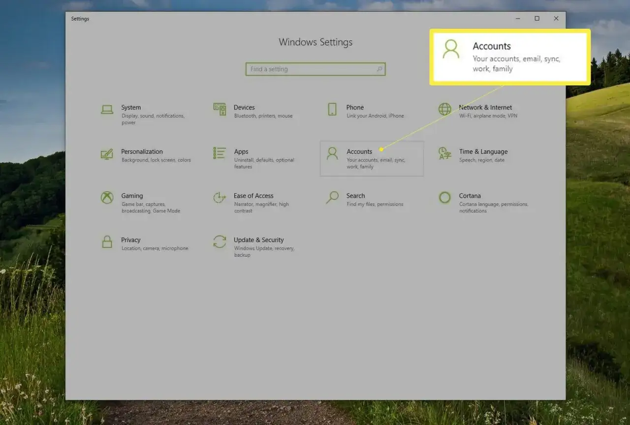 Ustawienia konta w systemie Windows. Tutaj skonfigurujesz kontrolę rodzicielską na komputerze, zarządzając dostępem do kont, poczty i synchronizacji.