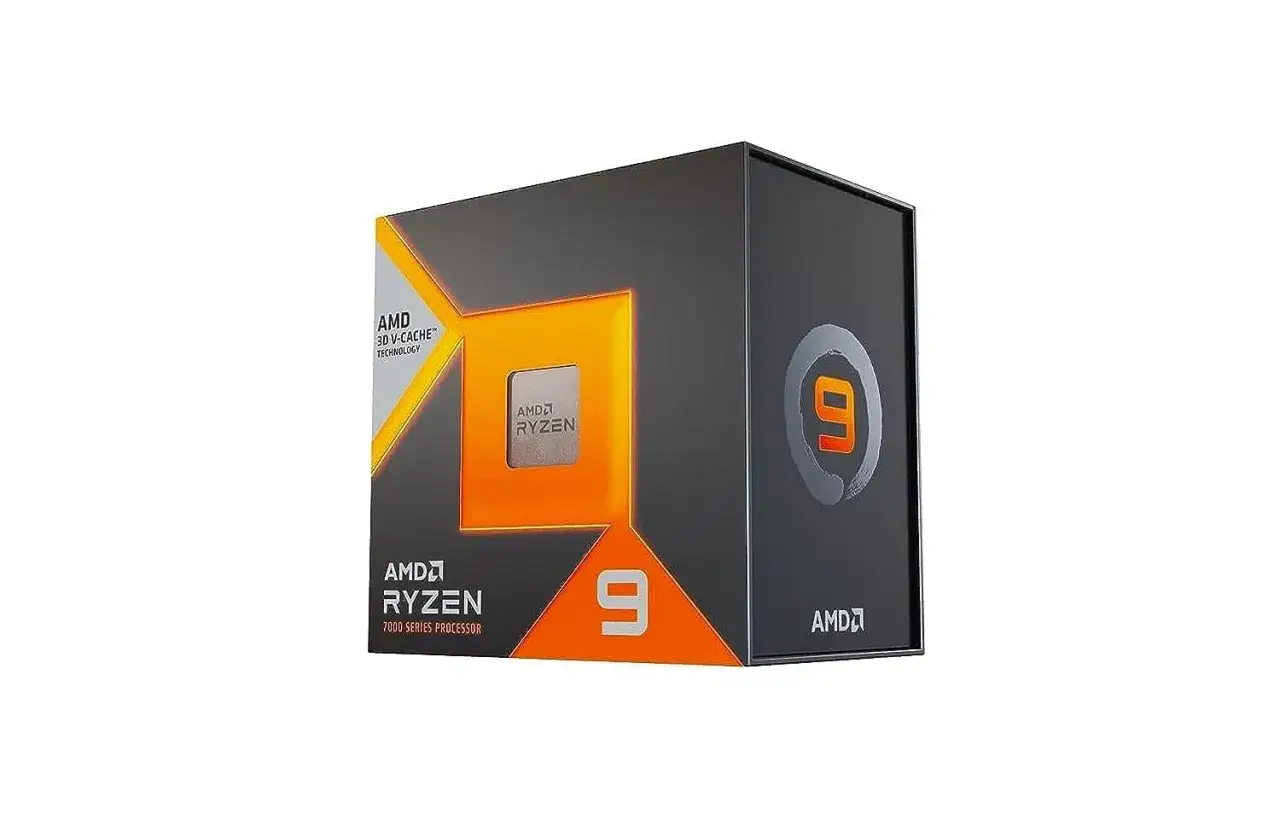 Pudełko procesora AMD Ryzen 9 9950X3D z technologią 3D V-Cache.