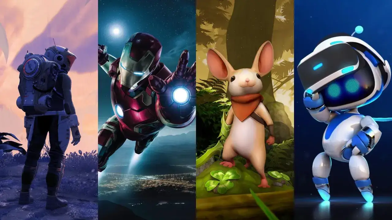 Odkryj darmowe gry VR PS4: kosmiczny podróżnik, Iron Man, myszka w lesie i robot Astro Bot.