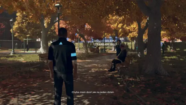 Jesień w parku, android z Detroit: Become Human ma już dość. Ile godzin gry minęło?