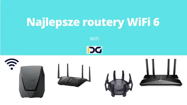 Cztery routery z technologią wifi 6, w tym Synology, prezentowane jako najlepsze rozwiązania.