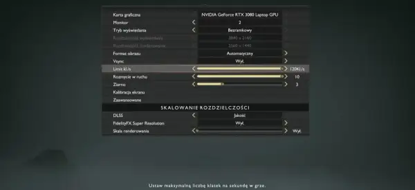 Ustawienia graficzne God of War: RTX 3080 Laptop, 120 kl./s, DLSS. Sprawdź wymagania gry.