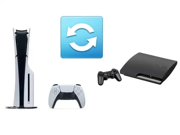 PS5 i PS3 obok siebie, symbol odświeżania. Czy gry z PS3 działają na PS5? Sprawdźmy!