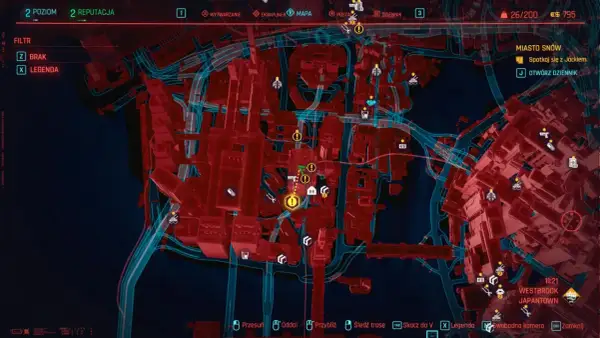 Mapa Night City, pełna neonów i zagrożeń, gdzie każdy zakątek kryje coś do krwi cyberpunk.