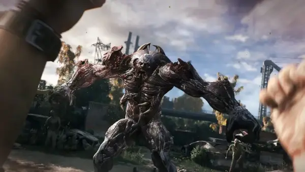 Potężny potwór z Dying Light Trainer w akcji, gotowy do ataku.
