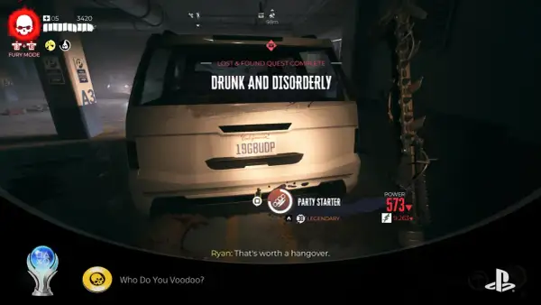 Trofea Dead Island 2: ukończono misję "Drunk and Disorderly", zdobyto "Party Starter" i "Who Do You Voodoo?".
